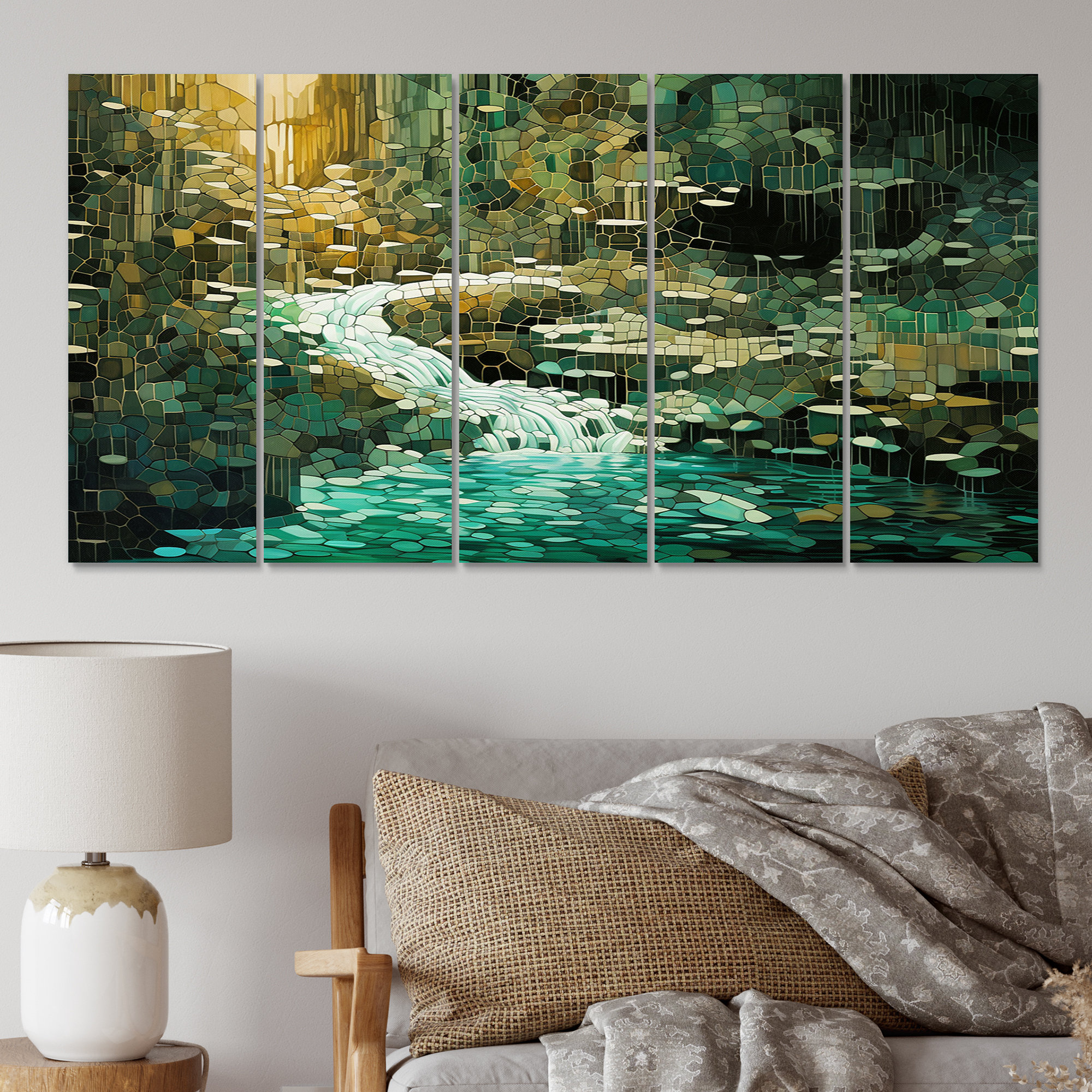 Millwood Pines Abstract Emerald Wild Forest River - Lakes & Rivers